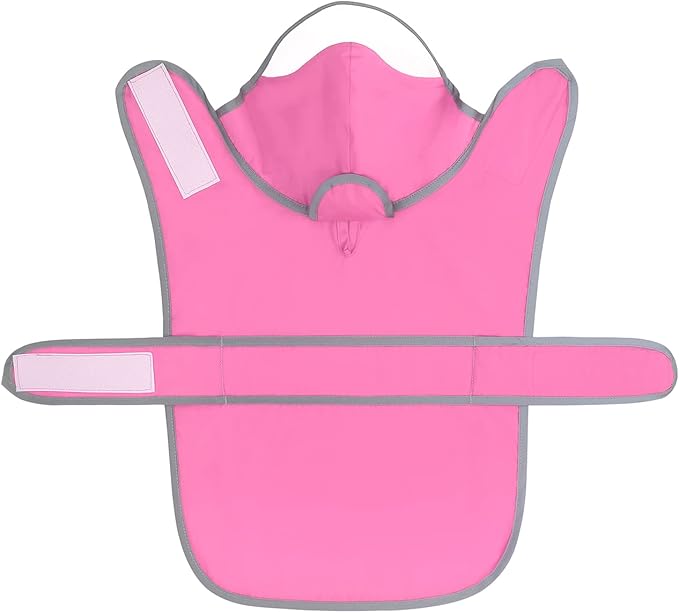 HDE Dog Raincoat with Clear Hood Rain Jacket Poncho for Small Medium Large Dogs Pink - L