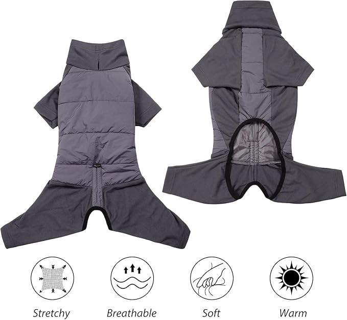 Dotoner Dog Sweater Warm Fleece Pullover Winter Sweatshirt with Turtleneck Leash Opening Waterproof Back Four Leg Cozy Clothes for Medium Large and Small Dogs