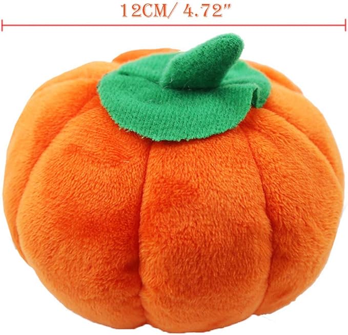 SEIS 3 Pcs Pumpkin Dog Chew Toys Pet Squeaky Toy Halloween Plush Cat Playing Toys (3 Pcs)