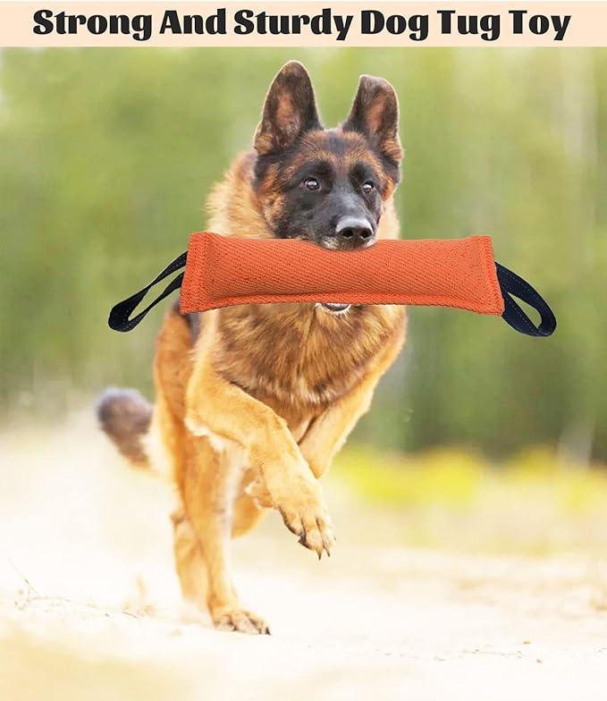 Clysoru Dog Tug Toy Dog,Double Pack Tough Jute Bite Pillow Training Equipment - Puppy to Large Dogs Interactive Toy.