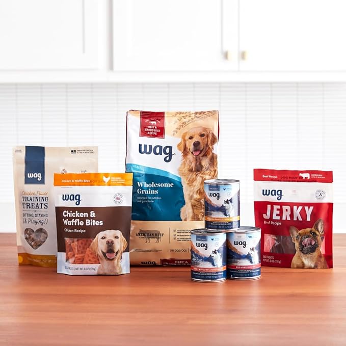 Amazon Brand - Wag Adult Premium Nutrition Dry Dog Food, Supports Stomach and Skin Health, Lamb and Brown Rice, 30 lb Bag