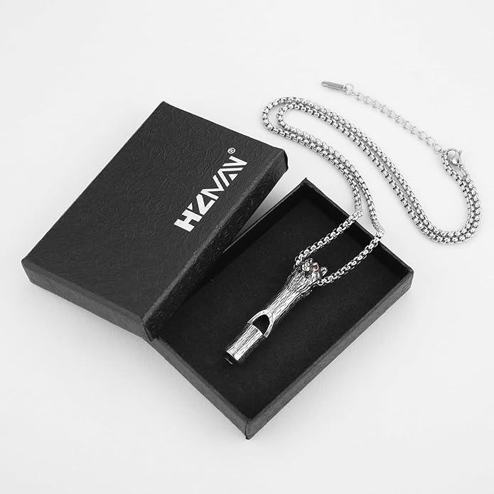 HZMAN Whistle Emergency Necklace for Adults Retro Gothic Wolf Whistle Necklaces Outdoor Survival for Dog Training Camping Hiking Boating Hunting Pendant