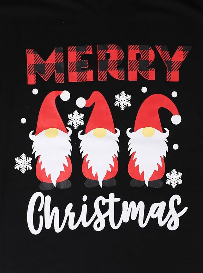 Tobrief Women's Long Sleeve V-Neck Shirts Fall Graphic Tees Loose Casual T-Shirt