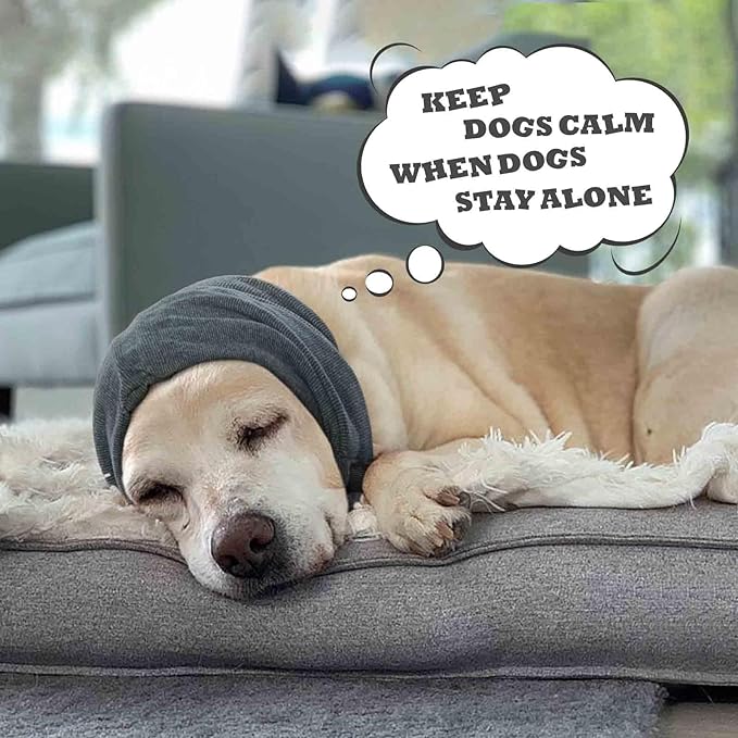 IDOMIK Dog Calming Hoodie No Shake Ear Wraps for Dogs, Quiet Head Covers for Noise Reduction & Anxiety Relief, Dog Ear Covers Muffs Head Wraps for Bath Hematoma Grooming Firework Force Drying
