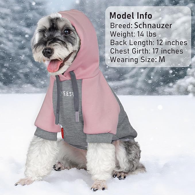 KYEESE Dog Hoodie Stretchy Pet Sweatshirt Warm Dog Clothes for Large Dogs Soft Pets Sweater with Leash Hole Pet Clothes with Drawstring Comfort Dogs Winter Coat Pets Coat for Cold Weather
