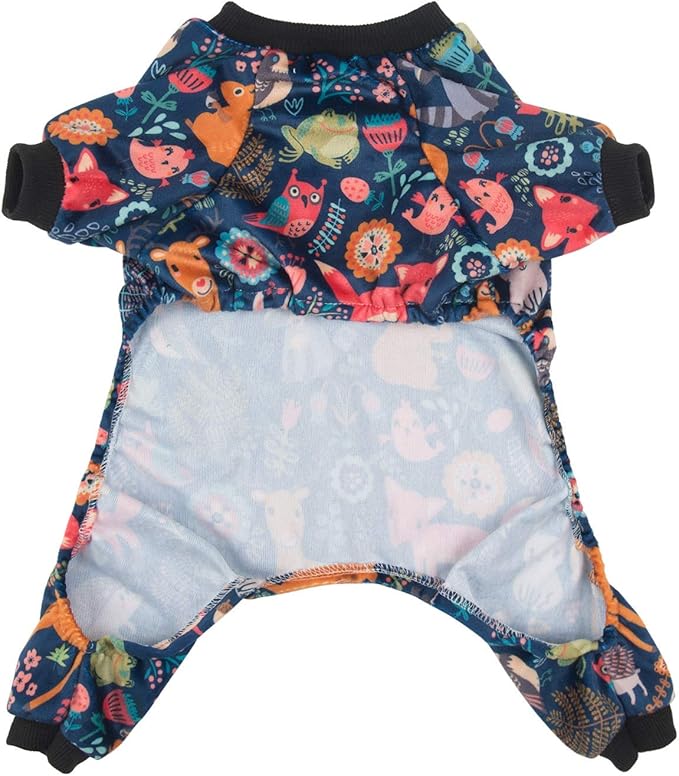 CuteBone Small Dogs Outfit Soft Puppy Onesies Pjs Dog Pajamas Pet Coat Cat Apparel Comfy Doggie Jumpsuit Bodysuit for All Seasons P75L