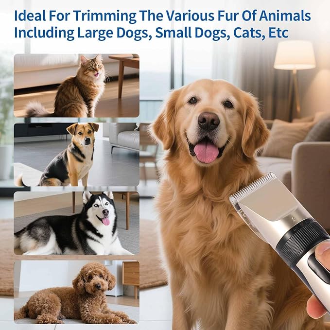 2 Pack Dog Grooming Replacement Blade Compatible with Oneisall Low Noise Dog Clippers, Dog Hair Vacuum Clipper Made of Ceramic Blade & Stainless Steel Blade Size3.2mm