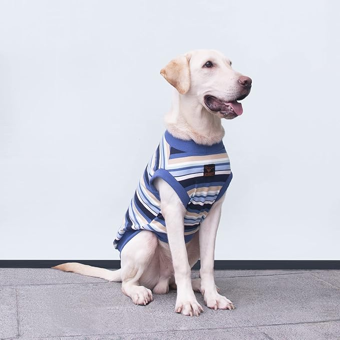 Extra Large Dog T Shirts Clothes Sleeveless Tank Top Vest for Labrador Rottweiler Great Dane, Blue, 8X-Large