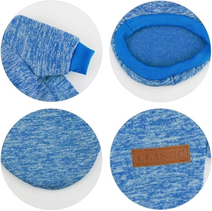Idepet Pet Dog Classic Knitwear Sweater, Soft Fleece Coat for Small,Medium Dog,Warm Pet Dog Cat Clothes,Soft Puppy Customes (XXL, Blue)