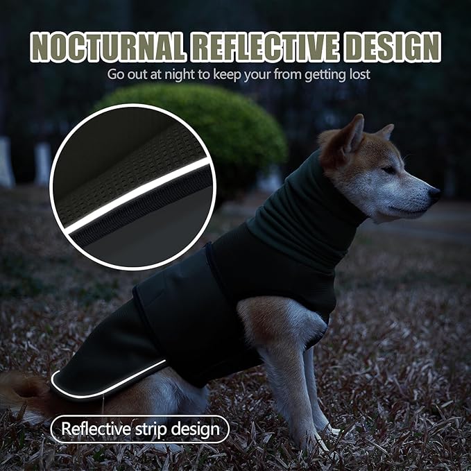 Dog Anxiety Vest,Pet Calming Hoodie Breathable Dog Anti-Anxiety Jacket for Thunder Fireworks and Separation,Green M