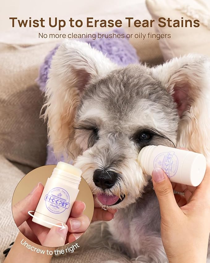 HICC PET Eye Balm for Dogs & Cats, Vet-Recommended Dog Eye Infection Treatment Gently Remove Tear Stain, Debris, Discharge, Crust - Hypoallergenic Pet Eye Cream Cleaner for Wrinkle, Face - 0.53 oz