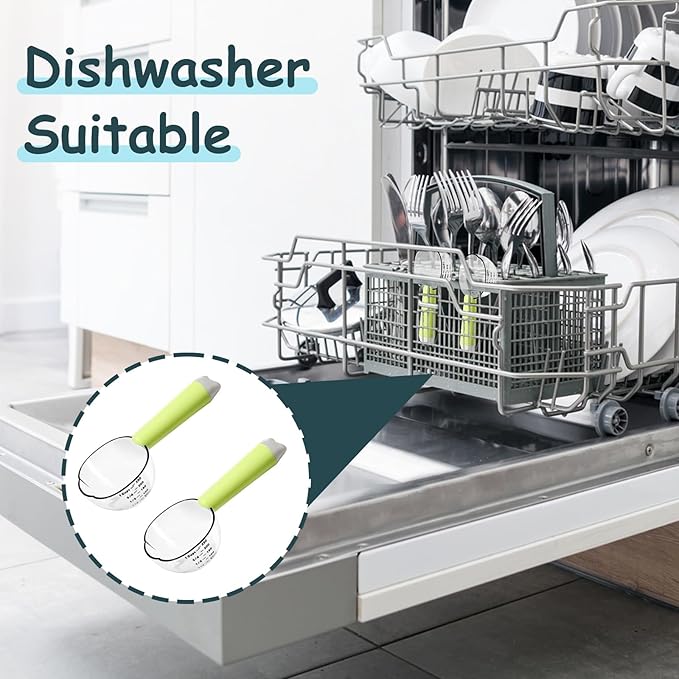 Dog Food Scoop 1 Cup, Pet Food Measuring Cups, Comfortable Long Handled Measuring Cup, for Dog, Cat & Rabbit Food-Grade Pet Food Feeding Scoop, Easily Clean Safe and Reliable (Greener)