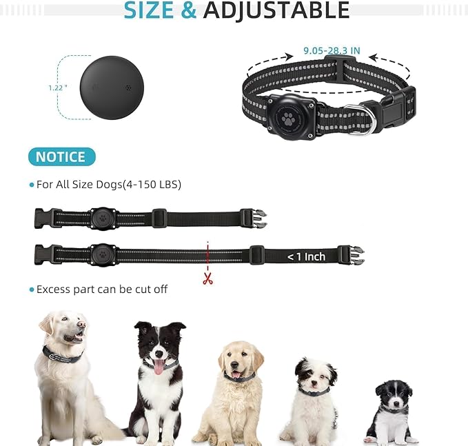 (1 Pack) GPS Tracker for Dogs, Mini GPS Cat Tracker, Smart Pet Activity Tracker (iOS Only), No Monthly Fee, Compatible with Apple Find My, Anti-Lost, Finder Tag for Vehicles/Pets/Kids/Items