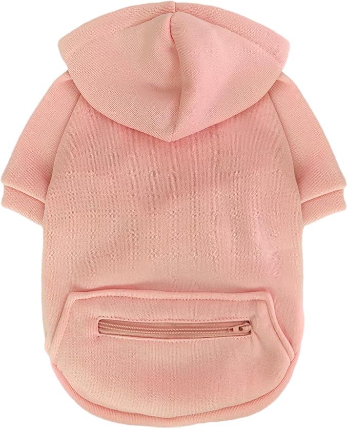 Jecikelon Pet Dog Cold Weather Coat with Pocket Winter Dog Hoodie Warm Puppy Clothes for Small Dogs Chihuahua Clothing (Pink, X-Large)