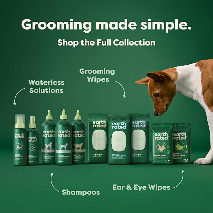 Earth Rated 3-in-1 Detangling Dog Shampoo and Conditioner, Deodorizing Oatmeal Shampoos for Dogs and Puppies, Great for Smelly Pets, White Tea and Basil Scent, 16 oz