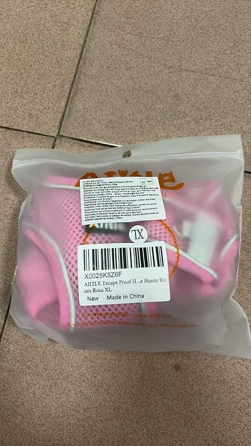 AIITLE Escape Proof Dog Harness - Step in Adjustable Dog Harness No Choke Over with Breathable Mesh for Summer- Outdoor Walking, Camping, Training for Medium Dogs Pure Pink XL