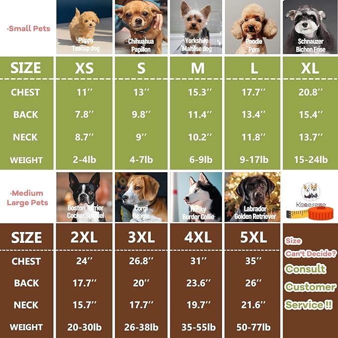 Koneseve Dog Shirts 2 Pack Soft Comfortable Clothes for Small Medium Dogs Brown & Avocado Green 2XL