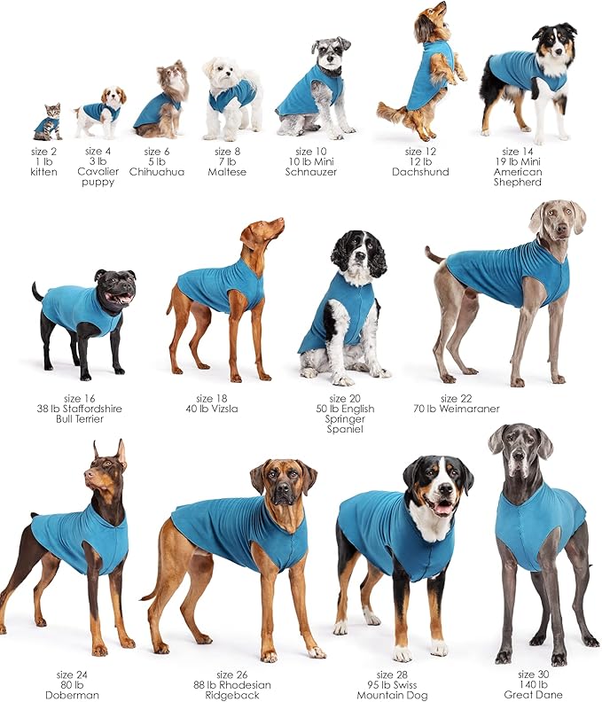Goldpaw Stretchy Fleece Jacket for Small Dogs - Super Soft, Warm Dog Sweater - Pet Sweater Vest for Fall and Winter - Canine Clothes Made in The USA - Machine Washable - Marine Blue - Size 22