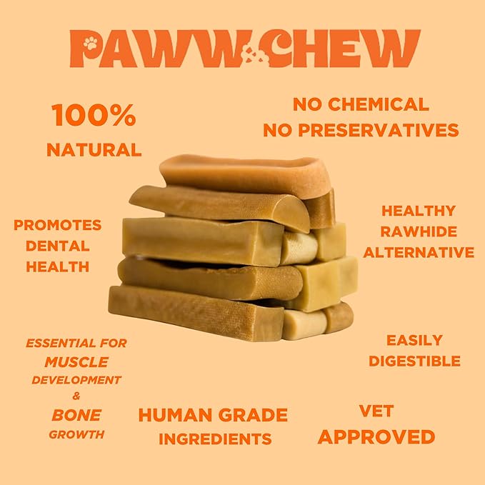Paww Chew Yak Cheese Himalayan Dog Chews - All Natural Long Lasting Dog Treats, (Monster - 2 Pack) Odorless, High Protein Yak Chew, Great For Oral Health, Only 3 Ingredient Yak Bones for Power-Chewers