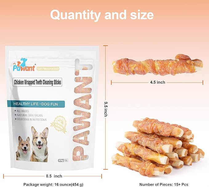 Dog Treats Biscuits Chicken and Teeth Cleaning Sticks Puppy Training Treats 1 lb/454g (Pack of 2)