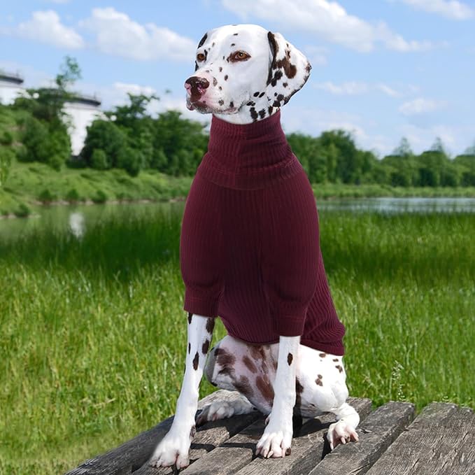 ROZKITCH Dog Shirt with Hoodie Dog Ears Cover 2 in 1, Soft Lightweight Dog Striped T Shirt Pullover Dog Tank with Detachable Ear Wrap, Dog Hoodie Tshirt Dog Boy Girl, Stretchy Sweater WineRed 2XL