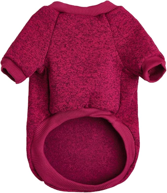 Jecikelon Dog Clothes Dogs Sweater Soft Puppies Clothing Winter Puppy Sweaters Warm Outfit for Dogs Small XXS XS Cat Apparel (Wine red, S)