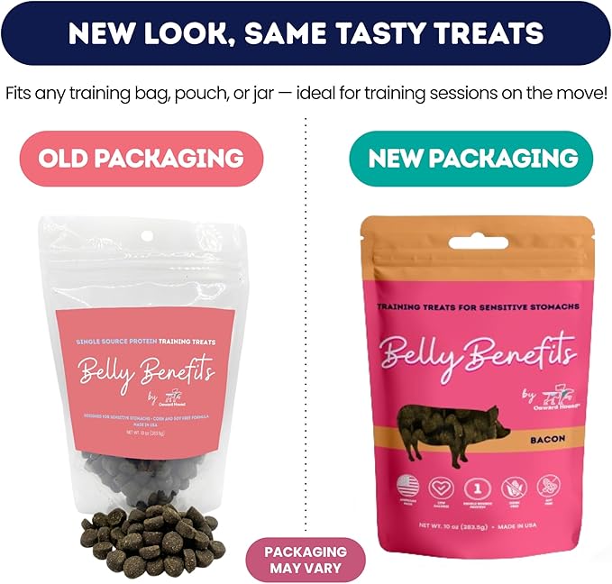 Onward Hound Training Treats for Dogs - Soft Bacon - Low Calorie Dog Training Treats for Sensitive Stomachs with Single Source Premium Protein, Corn Free, & Soy Free Formula - 10 oz