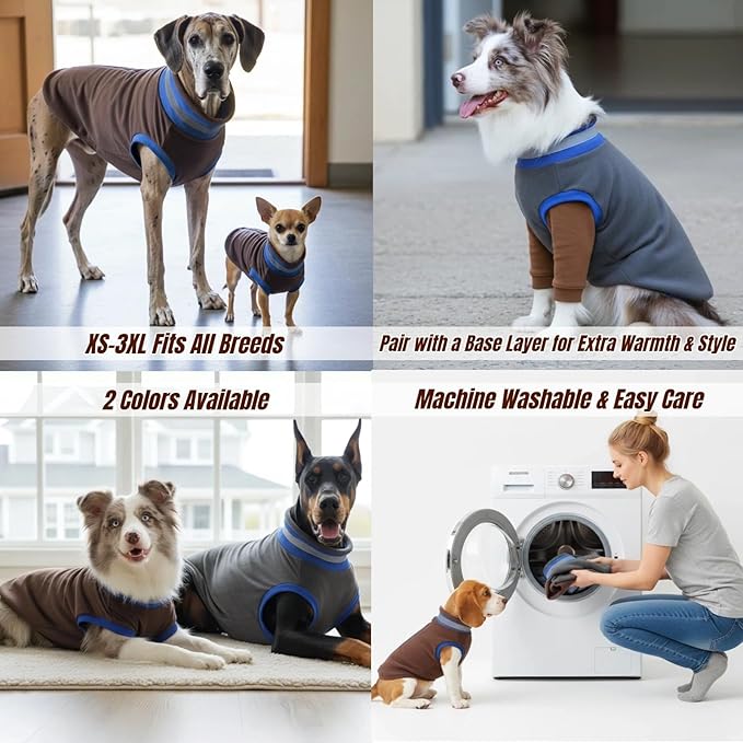 Winter Warm Dog Fleece Vest Sweater, Soft & Snug-Fit Doggie Sweaters for Small Dogs with Back-Zipper, Turtleneck Puppy Vests Sweatshirt, Lightweight Coat Pet Clothes with Reflective Strip(Brown, XS)