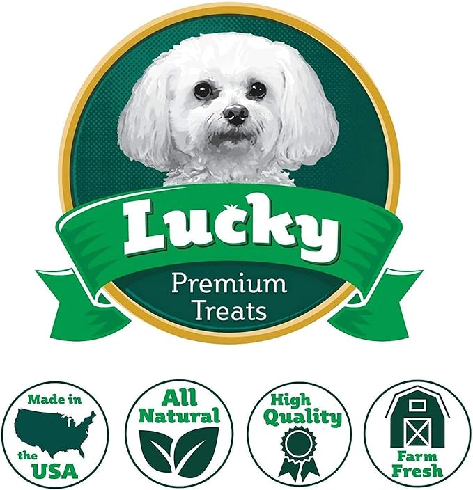 Lucky Premium Treats Lucky Shorty Slims - Apple and Chicken Jerky Dog Treats, Crunchy Dog Chew Sticks with Real Chicken and Apple for Small to Large Dogs (7 Count)