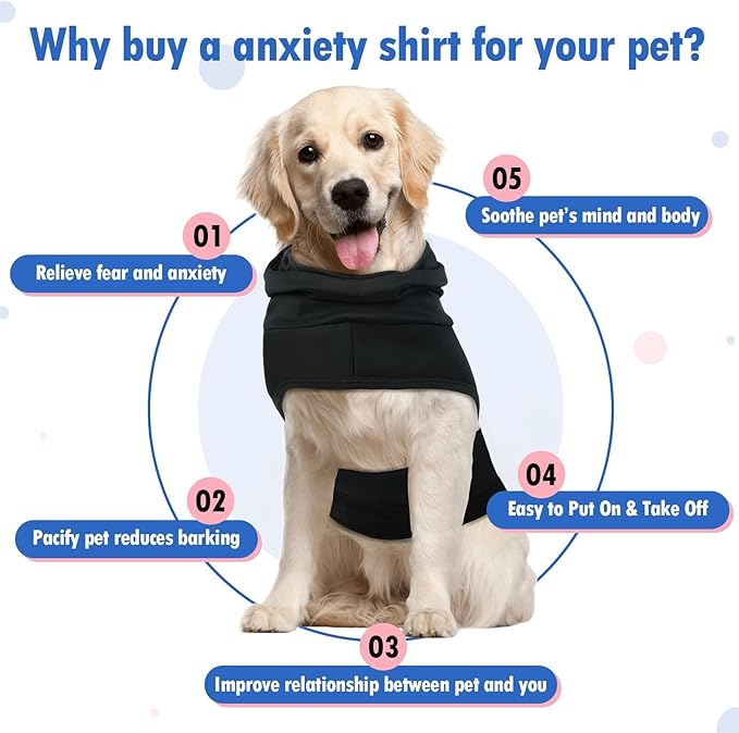 Dog Anxiety Vest for Small Dogs-XS,Sleeveless Calming Shirts Adjustable Chest | New Places,Social Stress,Warp Body to Relief Anxious,Breathable for All-Seasons(Black)