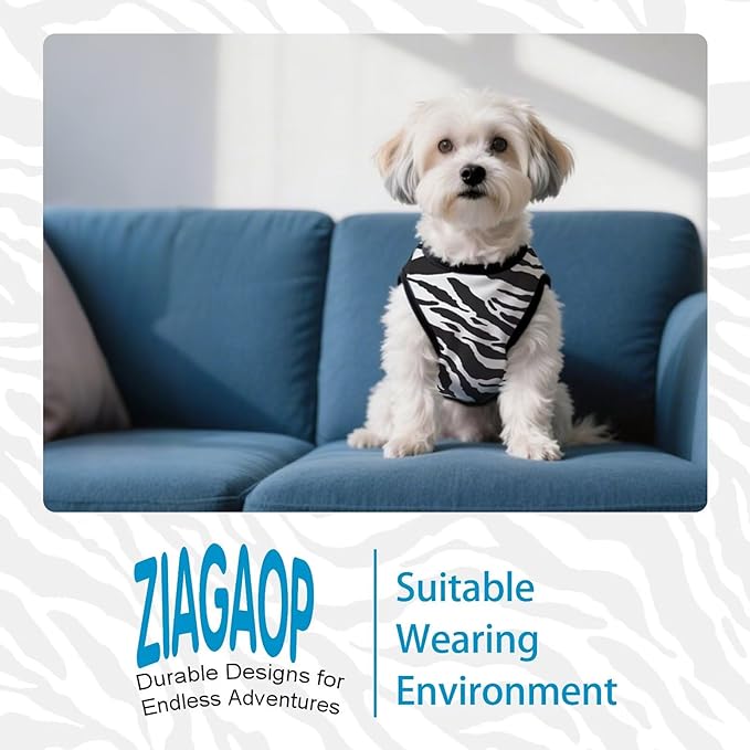 Adorable Zebra Print Dog Shirts – Lightweight, Cozy Outfit for Small to Medium Dogs, Soft & Snuggly Pet Wear for Everyday Comfort and Cuteness.Black 3XL