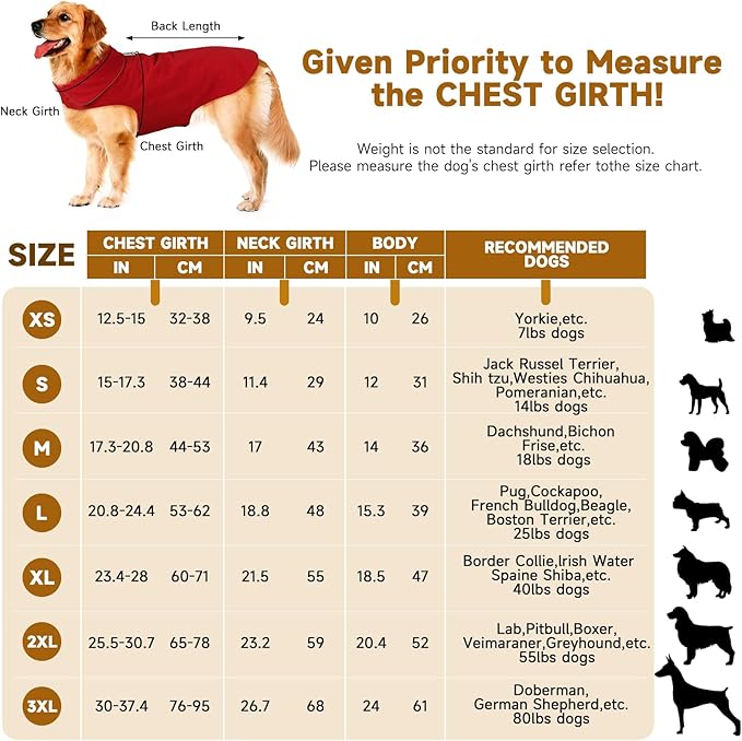 Fleece Dog Coat Pet Jacket Reflective for Cold Weather for Extra Large to Small Pets(Yellow,XL)
