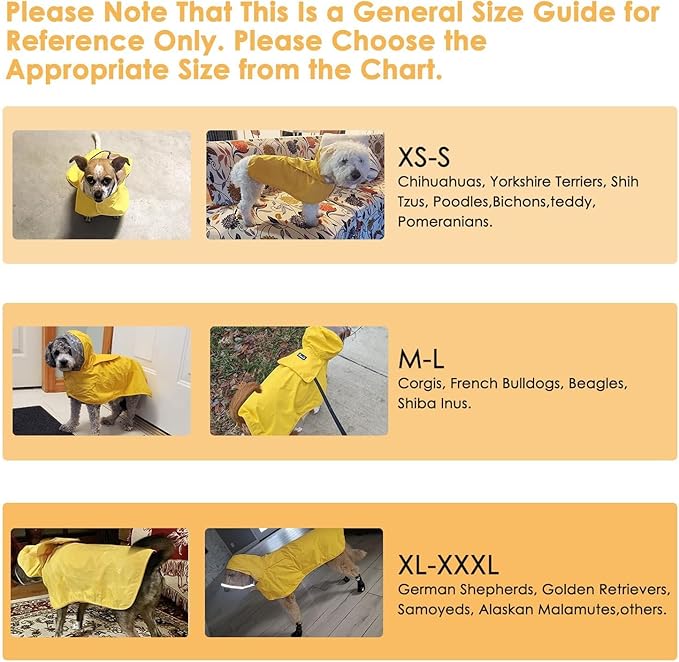 Lukovee Dog Raincoat, Adjustable Dog Rain Jacket with Clear Hooded Double Layer for Large Medium Small Dogs Puppies, Waterproof Rain Coat Poncho with Reflective Storage Pocket & Rim (XS, Y)