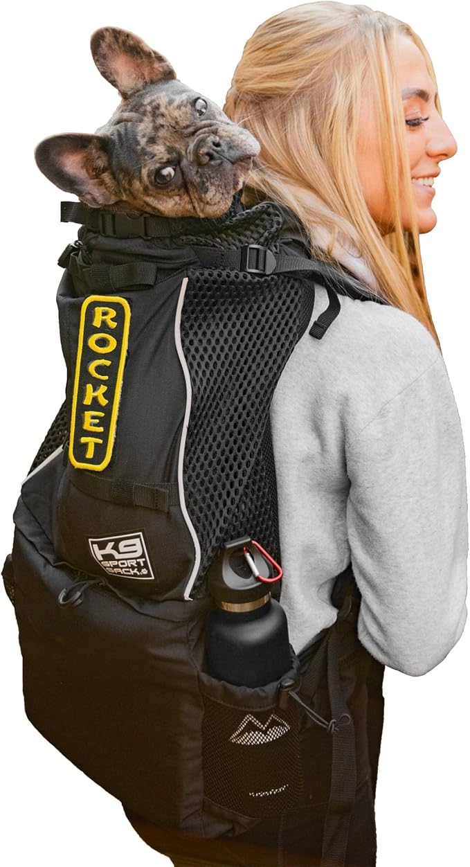 K9 Sport Sack Knavigate - X-Large, Midnight Black - Ideal for Dogs with 23-25” Back Length - Adjustable, Backpack-Style Carrier with Internal Frame & Padded Hip Belt
