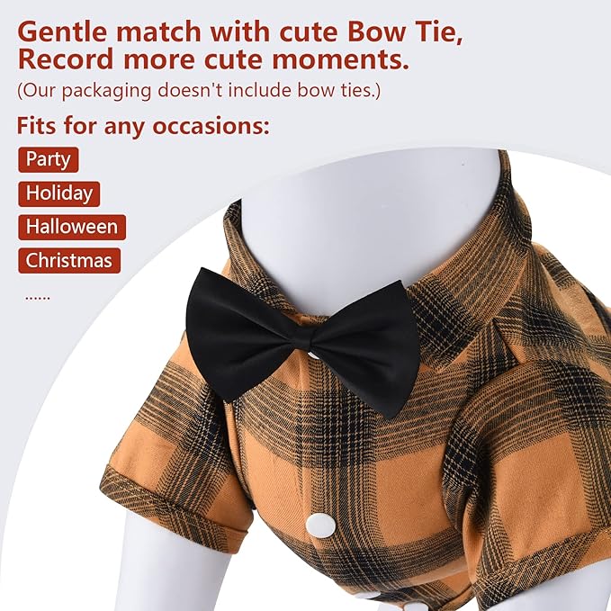 Koneseve Dog Shirt Plaid Dog Clothes for Medium Large Dogs Boy Girl Soft Pet T-Shirts Breathable Outfit Adorable Costume Grid Clothing Birthday Thanksgiving Christmas Sweater Apparel (Yellow; 7XL)