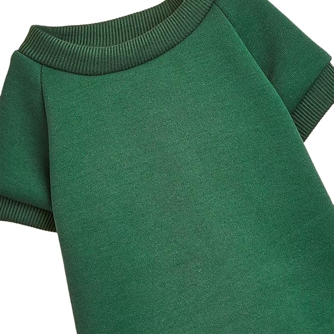Puppy Sweater for Small Dogs Clothes Warm Winter Cat Clothe Pet Sweatshirt Knitwear Doggie Kitten Clothing, Green, Medium