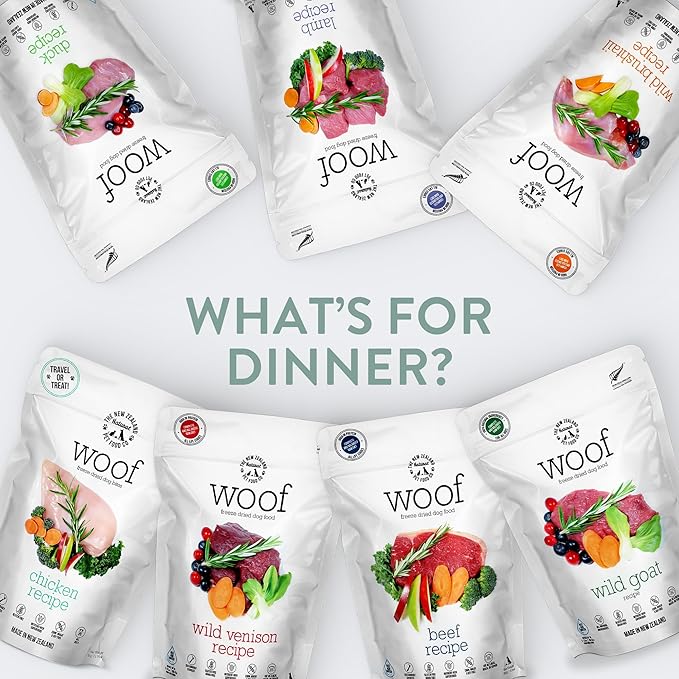 The New Zealand Natural Pet Food Co Woof Wild Brushtail Freeze Dried Raw Dog Food, Mixer, or Topper, or Treat - High Protein, Natural, Limited Ingredient Recipe - 9.9 oz