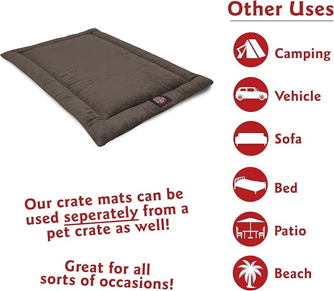 Majestic Pet Dog Crate Mat - Machine Washable Soft Plush Pet Bed Pad for Crates & Kennels | USA Crafted | 30"x21" Villa Storm