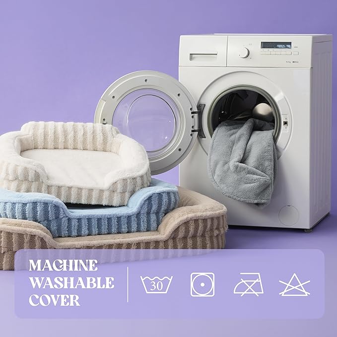 LE SURE Cute XL Dog Beds, Orthopedic Waterproof Dog Bed for Extra Large Dogs, High Back Non-Slip Bottom and Egg-Crate Foam Big Pet Couch Sofa with Washable Removable Cover, Hazel