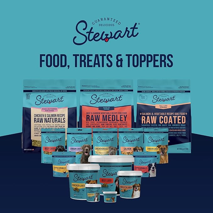 Stewart Chicken Liver Dog Treats, 11.5 oz, ~215 Pieces, Freeze Dried Raw, Single Ingredient, 60% Protein Training Treats or Meal Topper in a Resealable Tub, Grain Free, Gluten Free
