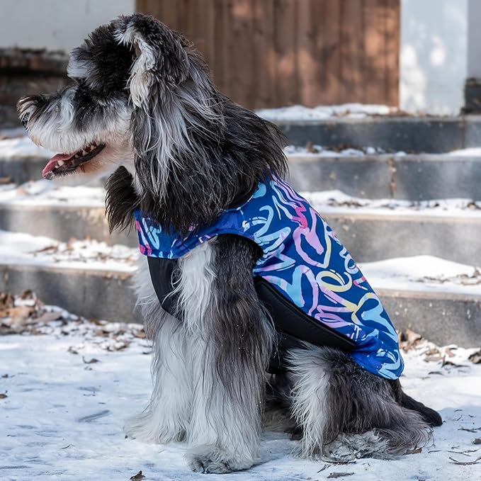 CuteBone Winter Coat Waterproof Windproof Jacket Reversible Vest Thick Adjustable Cold Weather Coats for Small Medium Large Dogs Soft With Leash Hole