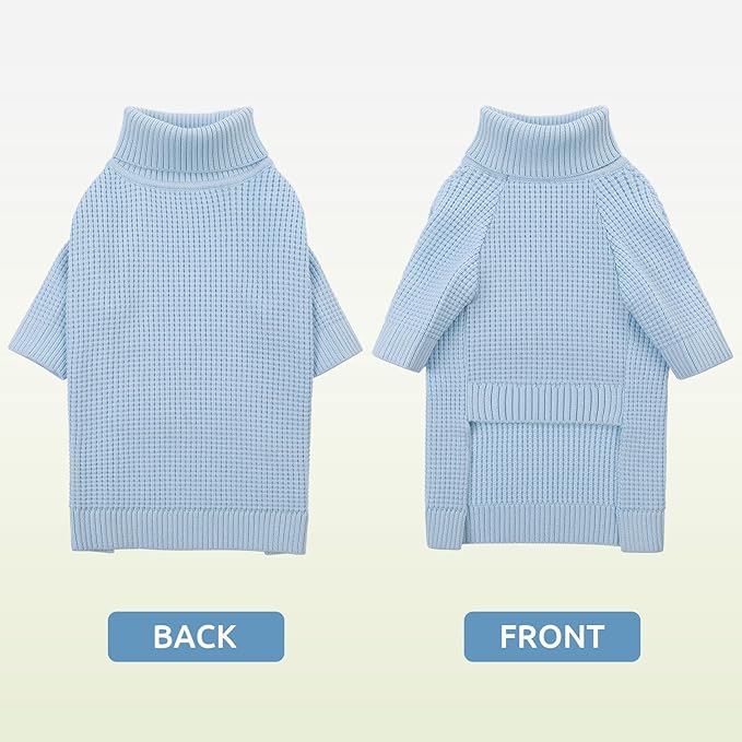 Queenmore Dog Sweater for Large Breeds, Dog Christmas Sweater,Turtleneck Knitted Pullover Xmas Pet Clothes Sweatshirt, Long Sleeve Warm Cat Sweaters, XL Dog Sweatershirt, Blue XL
