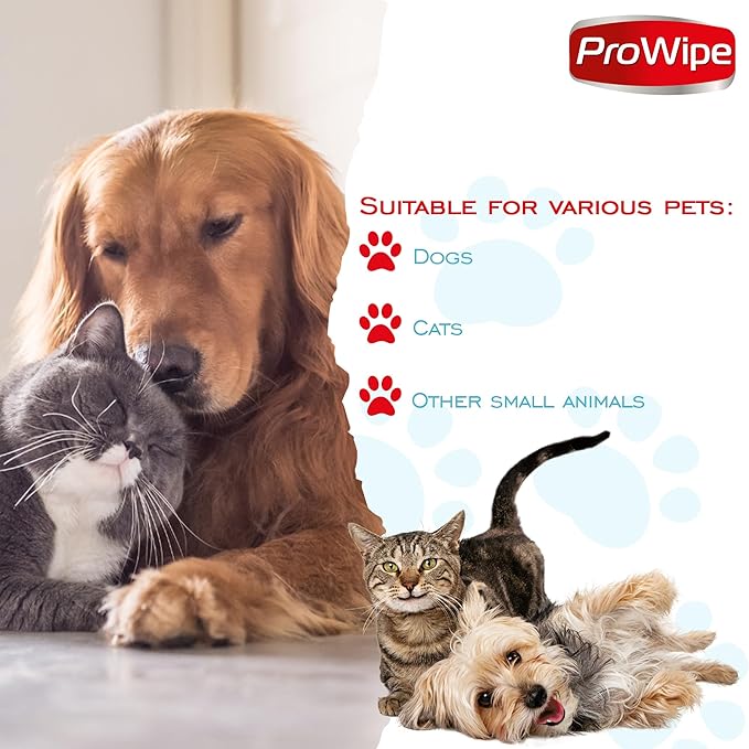 Pet Wipes, Dog Wipes, Cat Wipes, Grooming & Cleaning Wipes for Paws and Butt with Aloe Extract & Vitamins, Perfect as Eye, Ear Wipes, Suitable for Puppy, Kitten, Dogs and Cats, 4Pack x 40-160