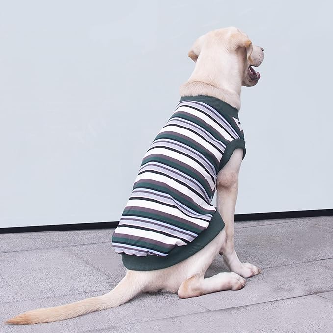 Extra Large Dog T Shirts Clothes Sleeveless Tank Top Vest for Labrador Rottweiler Great Dane, Green, 9X-Large