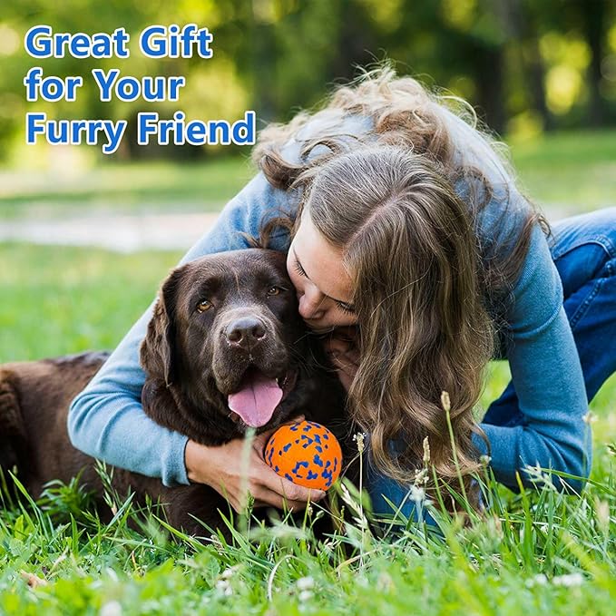 2Pcs Super Bouncy Dog Balls - Lifetime Replacement - Fun Indestructible Dog Tennis Balls for Aggressive Chewers, Durable Floating Fetch Toys for Medium and Large Dogs
