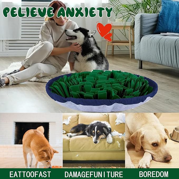 Snuffle Mat for Dogs Cognitive Dog Toys Puzzle Feeders Interactive Pet Enrichment for Mental Stimulation,Sniff Mat Helps Slow Eating and Keeping Puppy & Cats Mentally Active & Entertained