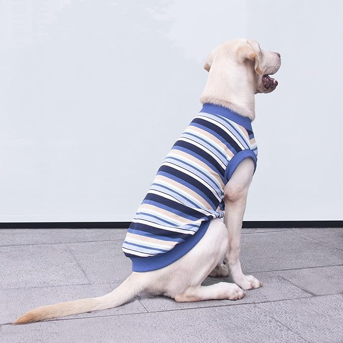 Extra Large Dog T Shirts Clothes Sleeveless Tank Top Vest for Labrador Rottweiler Great Dane, Blue, 5X-Large
