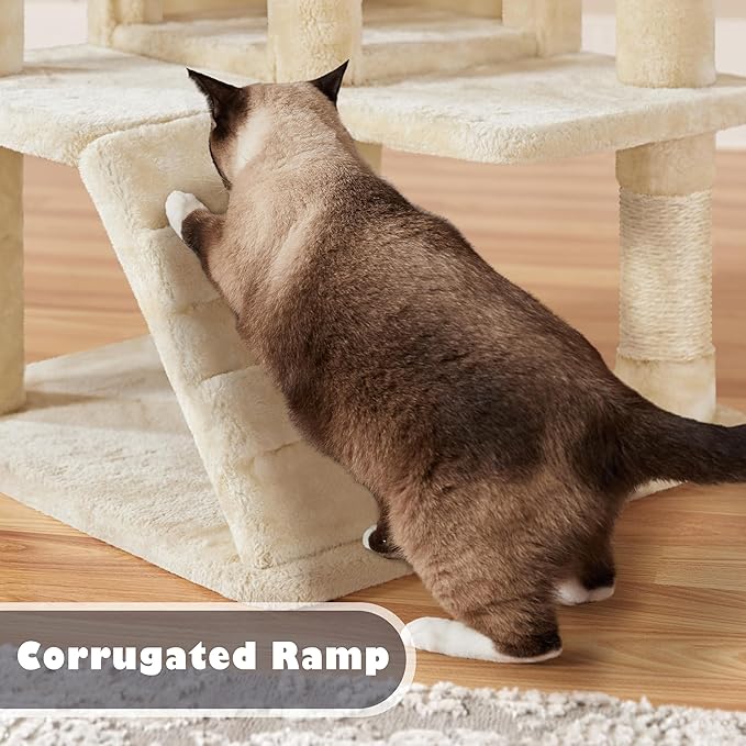 Yaheetech 54in Cat Tree Tower Condo Furniture Scratch Post for Kittens Pet House Play