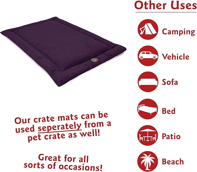 48" Villa Aubergine Purple Crate Dog Bed Mat By Majestic Pet Products