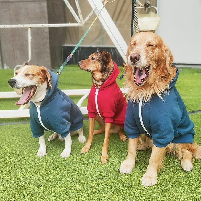 Extra Large Dog Clothes Hoodies Zip Up Sweaters for Big Dogs Alaskan Caucasian Sheepdog Red 7XL